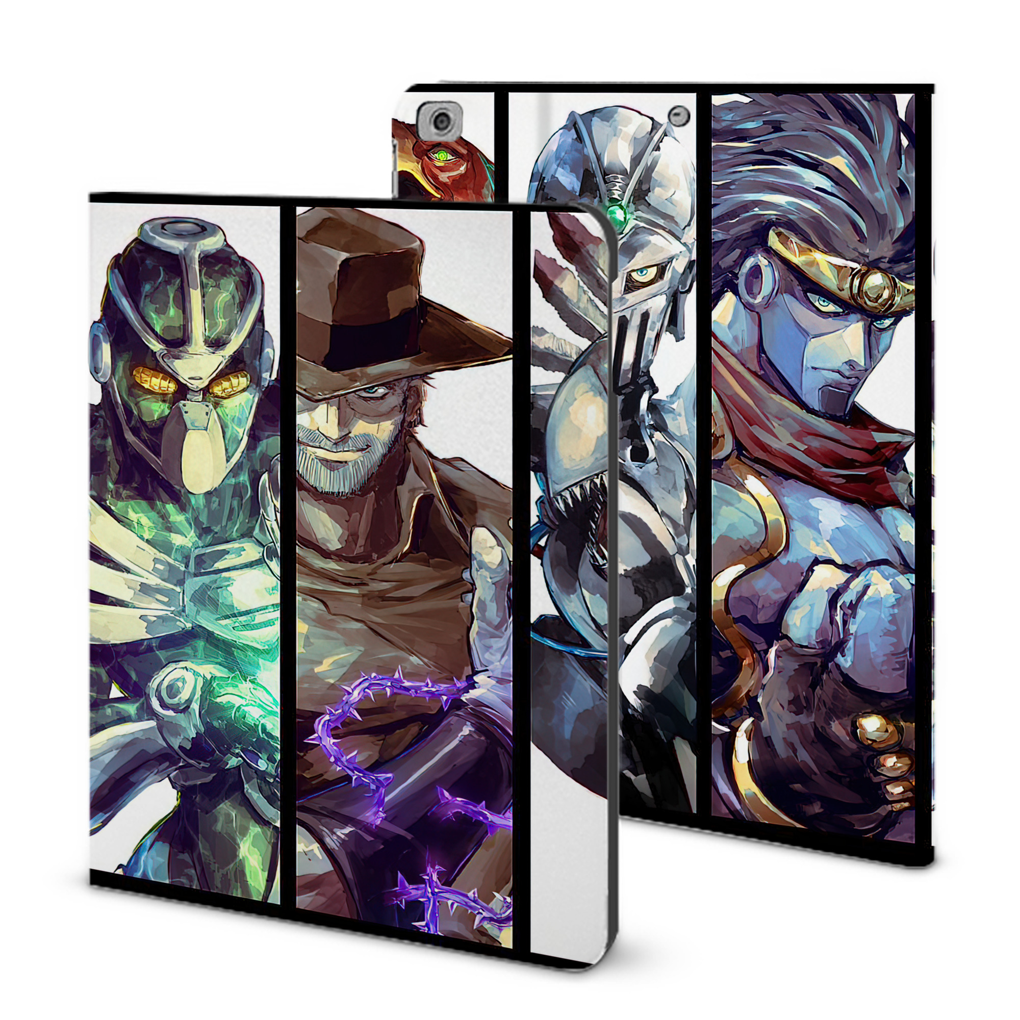 （画像用） ジョジョの奇妙な冒険 JoJo's Bizarre Adventure IPad ケース ブック型 PUレザー TPU 耐衝撃 軽量 薄型 ペン収納なし 全面保護 IPad 各モデル対応